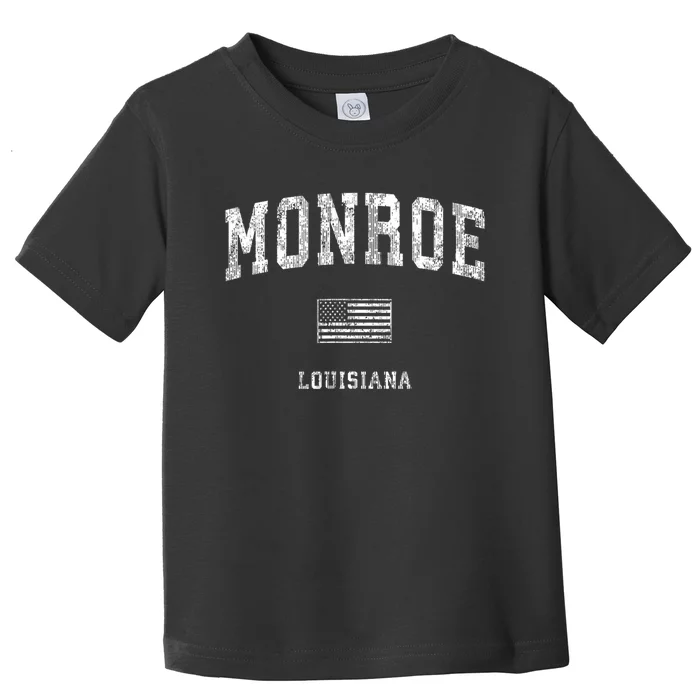 Monroe Louisiana La Vintage American Flag Toddler T-Shirt