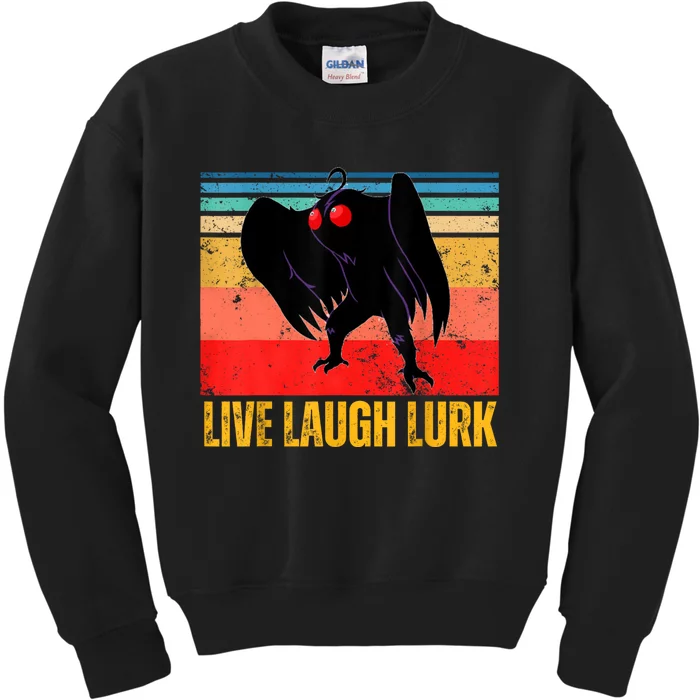 Mothman Live Laugh Lurk Kids Sweatshirt