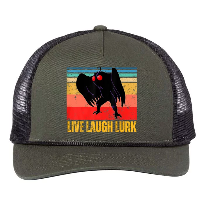 Mothman Live Laugh Lurk Retro Rope Trucker Hat Cap