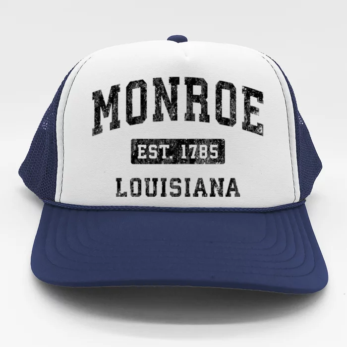 Monroe Louisiana La Vintage Established Sports Design Trucker Hat