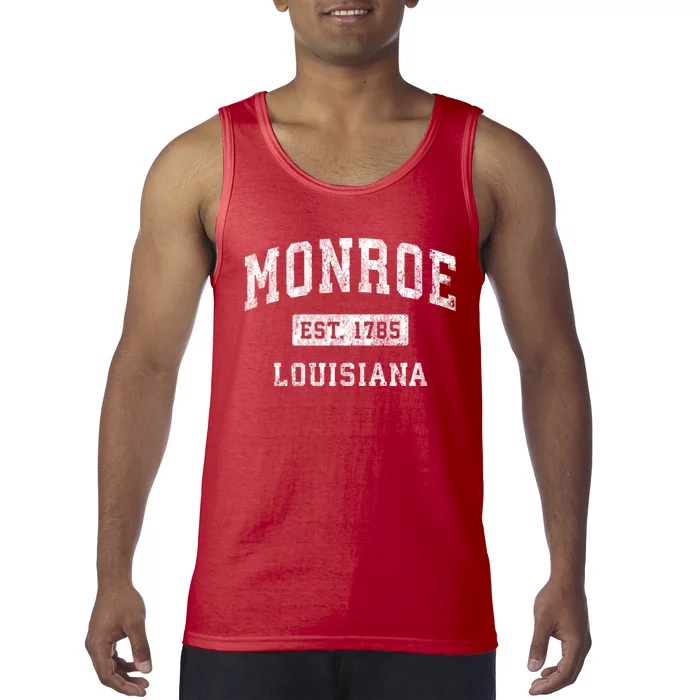 Monroe Louisiana La Vintage Established Sports Design Tank Top