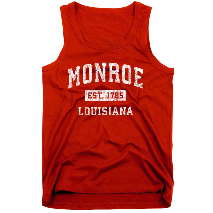 Monroe Louisiana La Vintage Established Sports Design Tank Top