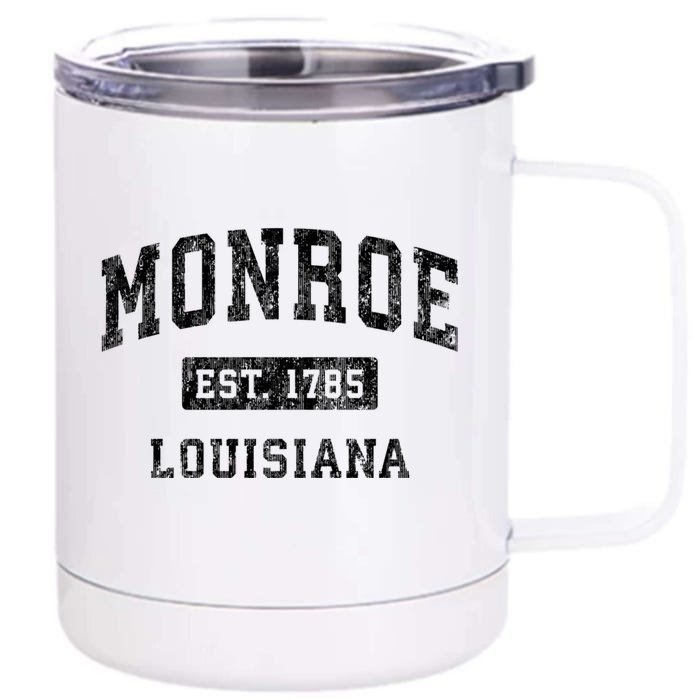 Monroe Louisiana La Vintage Established Sports Design Front & Back 12oz Stainless Steel Tumbler Cup