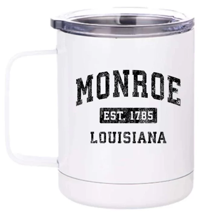 Monroe Louisiana La Vintage Established Sports Design Front & Back 12oz Stainless Steel Tumbler Cup