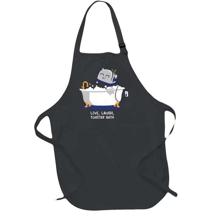 Mandatoryfunday Live Laugh Toaster Bath Full-Length Apron With Pocket