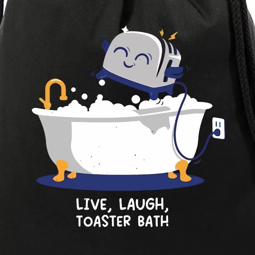 Mandatoryfunday Live Laugh Toaster Bath Drawstring Bag