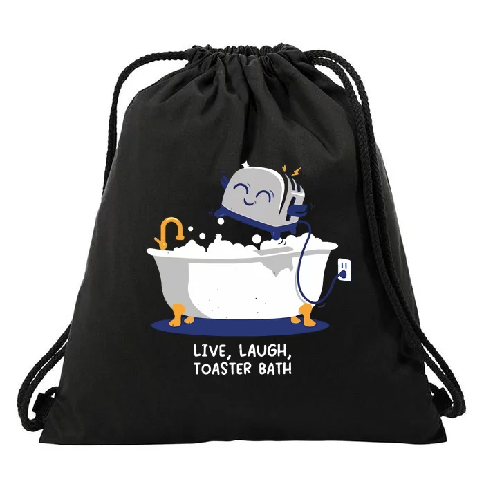 Mandatoryfunday Live Laugh Toaster Bath Drawstring Bag