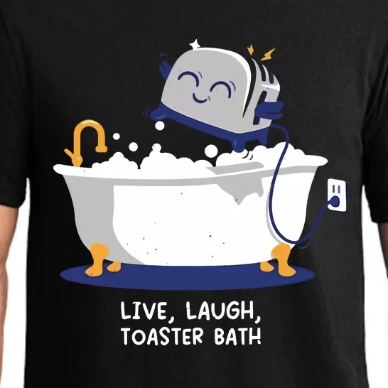 Mandatoryfunday Live Laugh Toaster Bath Pajama Set