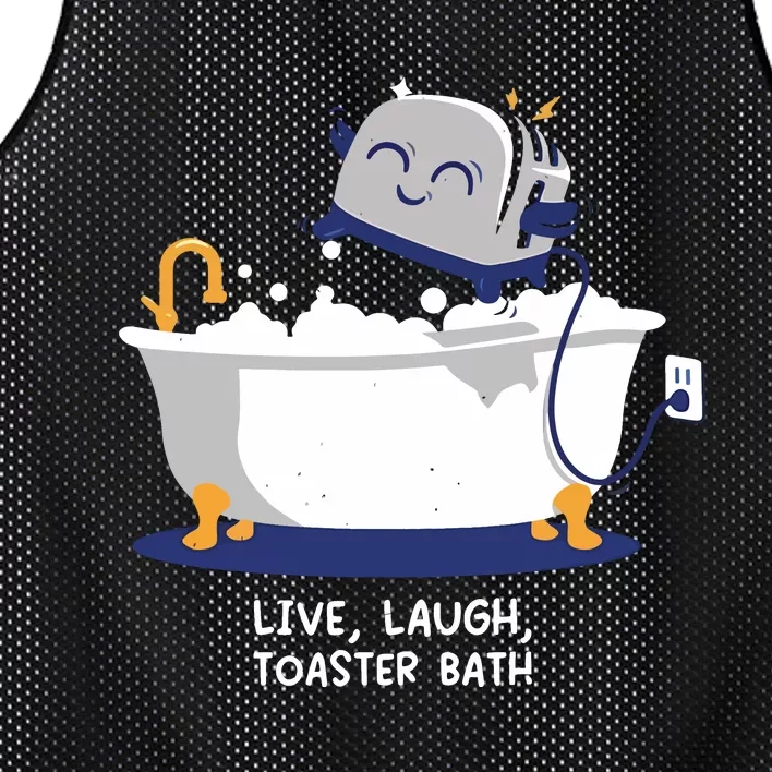 Mandatoryfunday Live Laugh Toaster Bath Mesh Reversible Basketball Jersey Tank