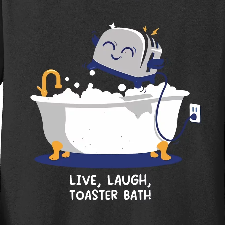 Mandatoryfunday Live Laugh Toaster Bath Kids Long Sleeve Shirt