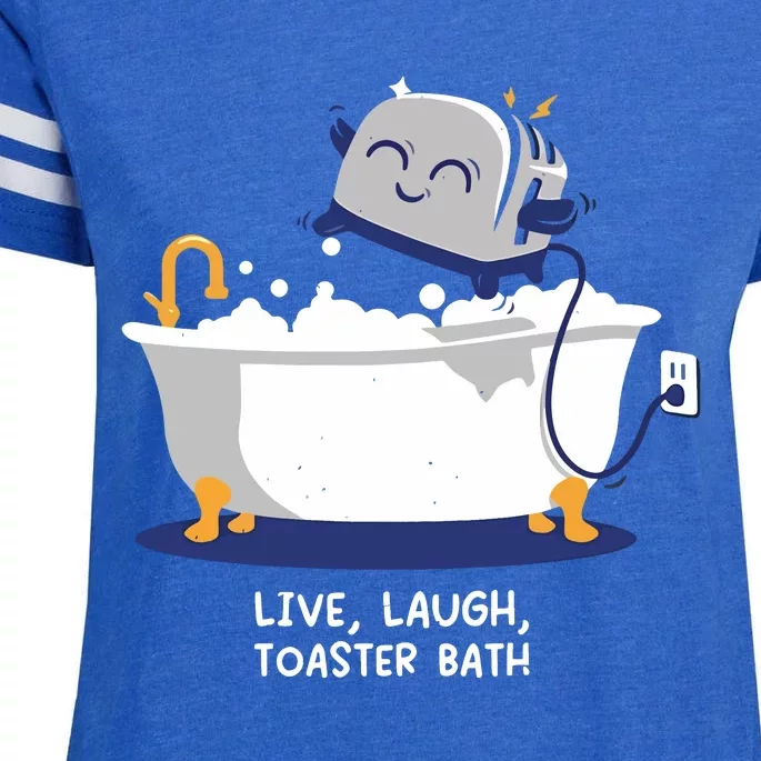 Mandatoryfunday Live Laugh Toaster Bath Enza Ladies Jersey Football T-Shirt