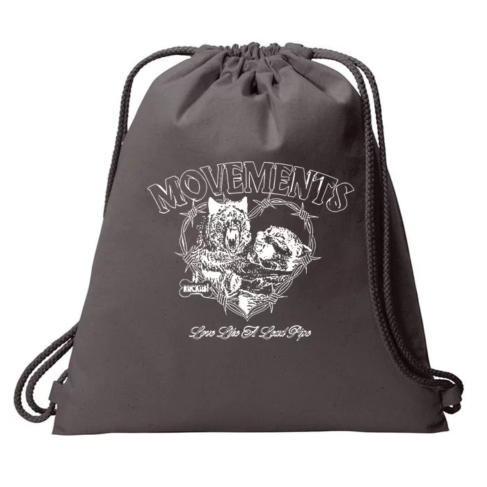 Movements Love Like A Lead Pipe Wolf Drawstring Bag