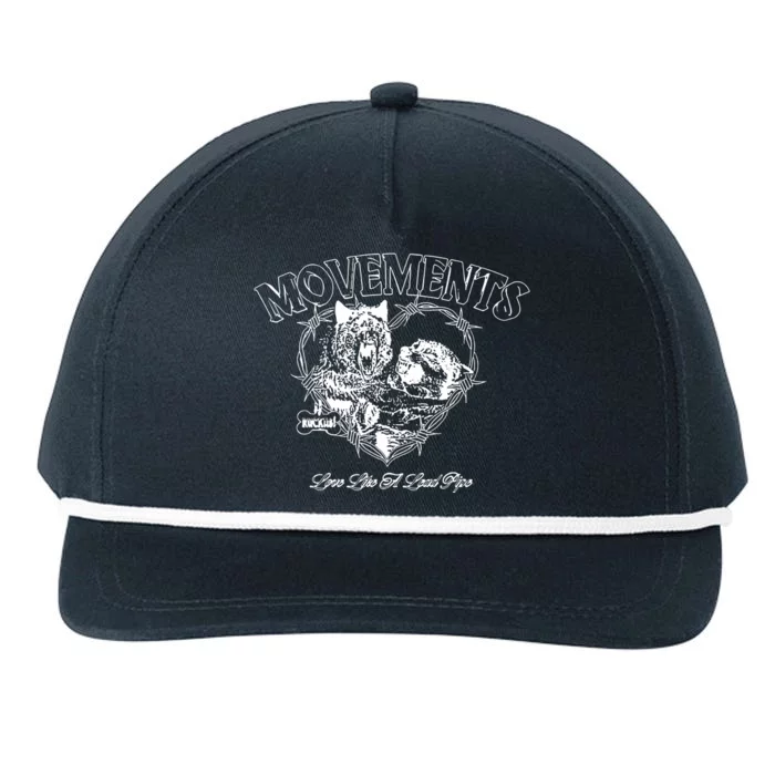 Movements Love Like A Lead Pipe Wolf Snapback Five-Panel Rope Hat