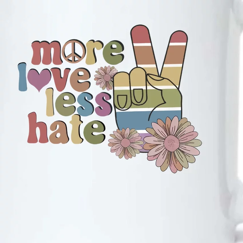 More Love Less Hate Retro Lgbt Pride Boho Flowers Support Gift Black Color Changing Mug