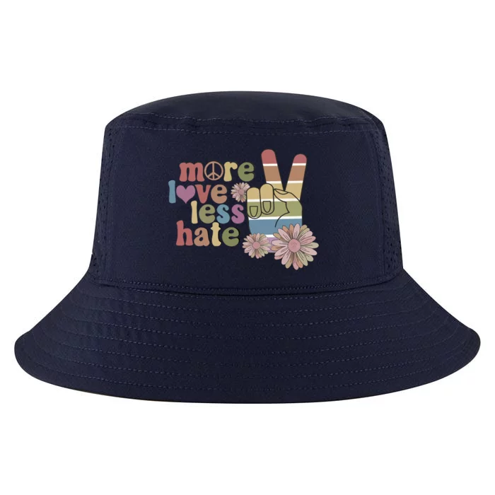 More Love Less Hate Retro Lgbt Pride Boho Flowers Support Gift Cool Comfort Performance Bucket Hat