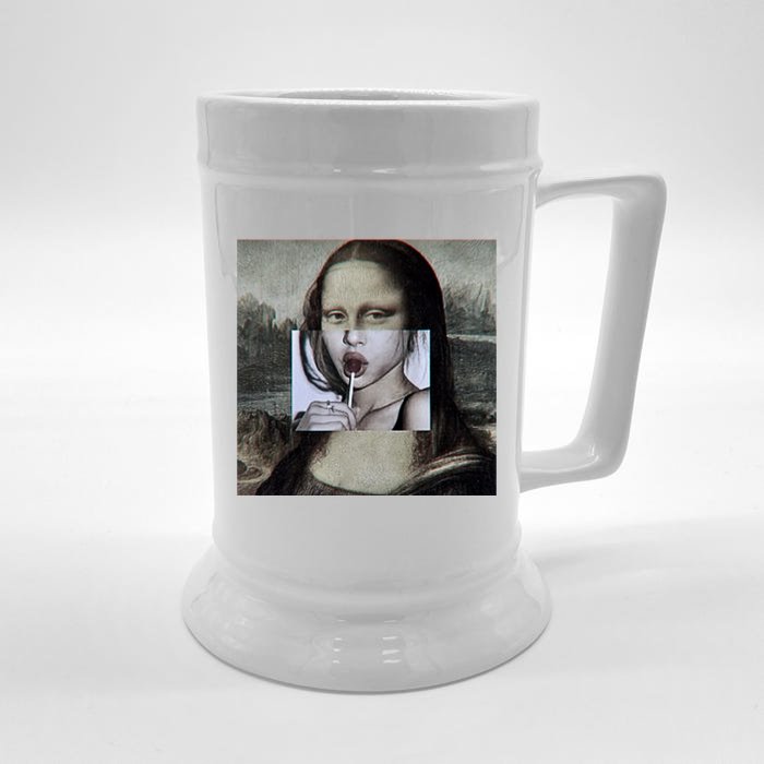 Mona Lisa Lollipop Front & Back Beer Stein