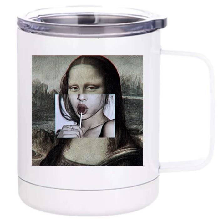 Mona Lisa Lollipop Front & Back 12oz Stainless Steel Tumbler Cup