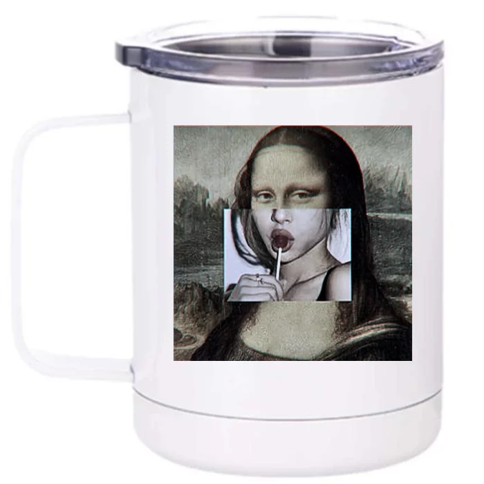 Mona Lisa Lollipop Front & Back 12oz Stainless Steel Tumbler Cup