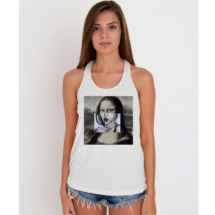 Mona Lisa Lollipop Women's Knotted Racerback Tank