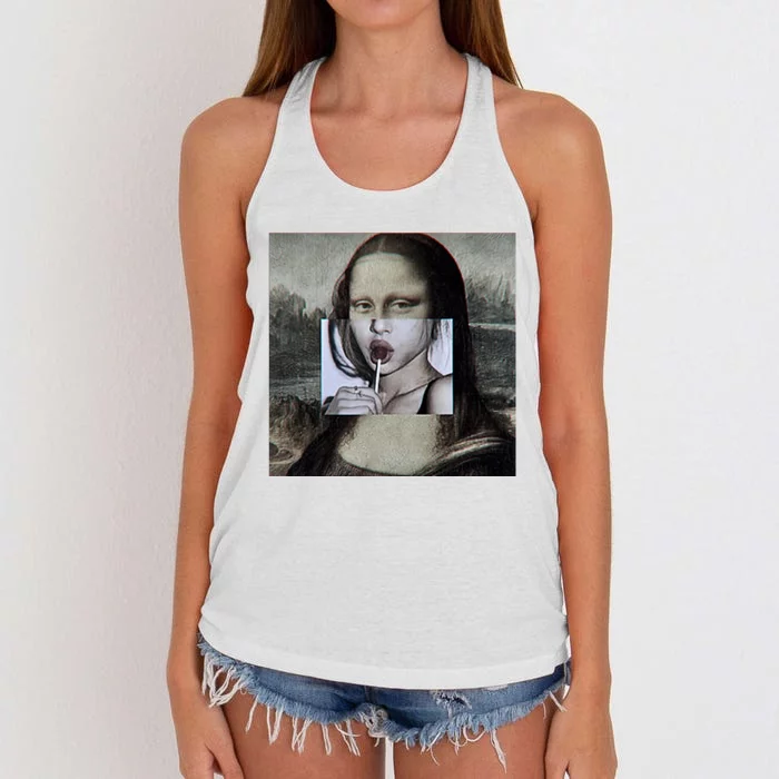 Mona Lisa Lollipop Women's Knotted Racerback Tank