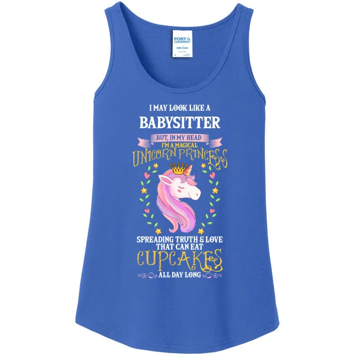 May Look Like Sitter Unicorn Cupcakes Gift Ladies Essential Tank