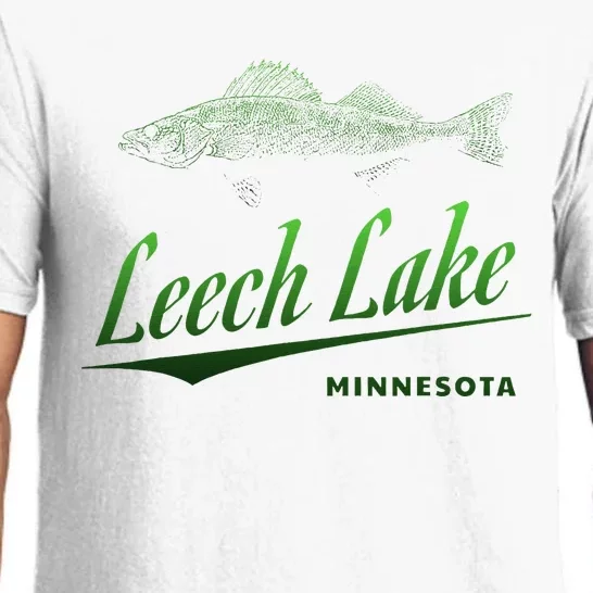 Minnesota Leech Lake With Walleye Fisherman Fishing Pajama Set