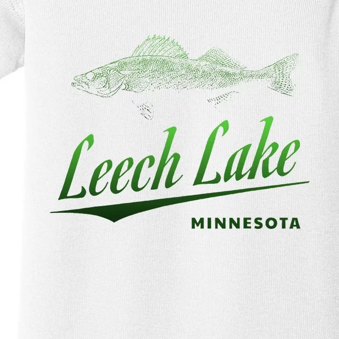 Minnesota Leech Lake With Walleye Fisherman Fishing Baby Bodysuit