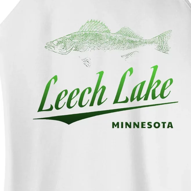 Minnesota Leech Lake With Walleye Fisherman Fishing Women’s Perfect Tri Rocker Tank