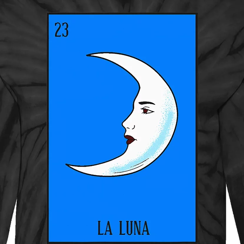 Mexican Lottery La Luna Traditional Game of Mexico Tie-Dye Long Sleeve Shirt