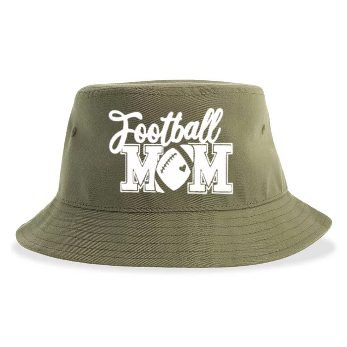 Mom's Little League Football Jr High School Football Mom Gift Sustainable Bucket Hat