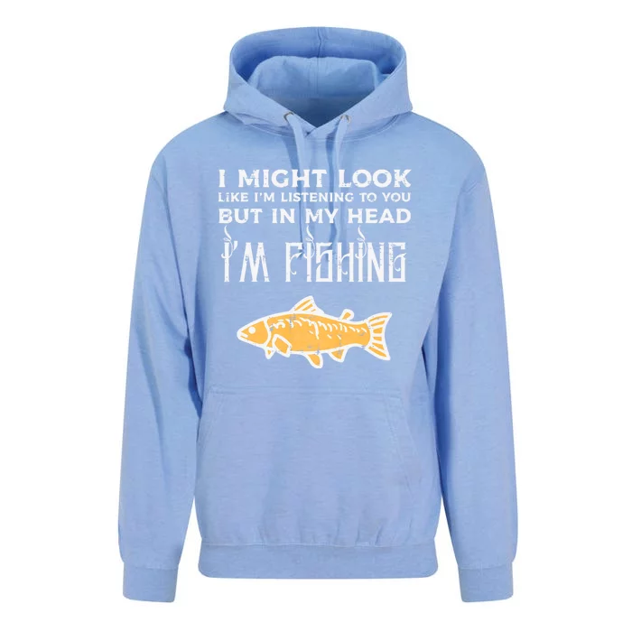 Might Look Like Listening Fishing Funny Angler Unisex Surf Hoodie