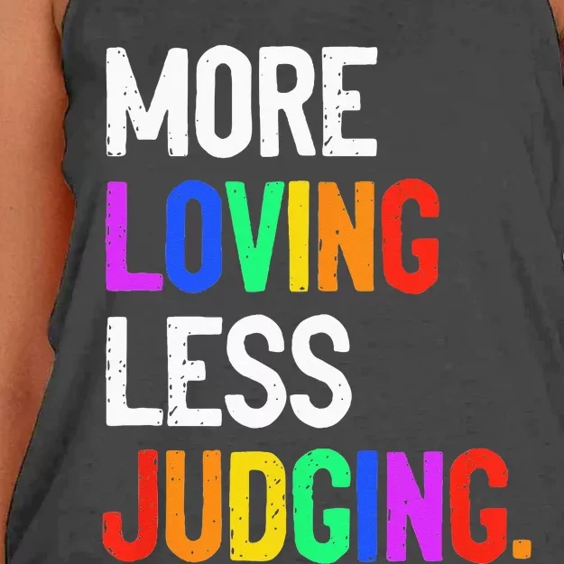 More Loving Less Judging Women's Knotted Racerback Tank