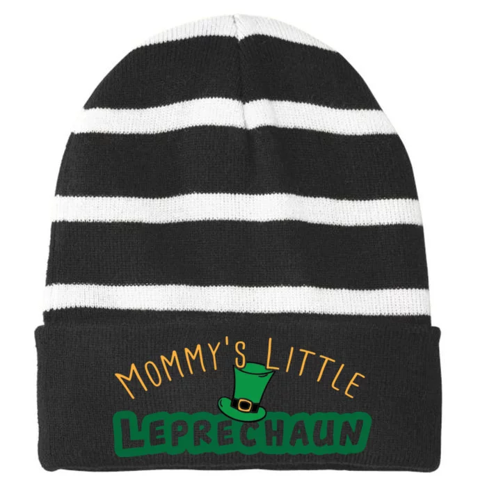 Mommy’S Little Leprechaun St Patrick’S Day Striped Beanie with Solid Band