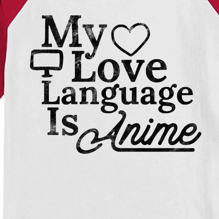 My Love Language Is Anime Kids Colorblock Raglan Jersey