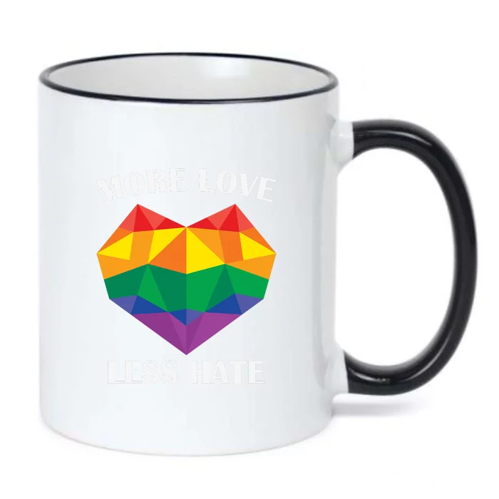 More Love Less Hate LGBT Pride Month Gift Bi Flag Black Color Changing Mug