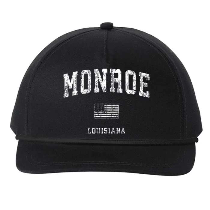 Monroe Louisiana La Vintage American Flag Snapback Five-Panel Rope Hat