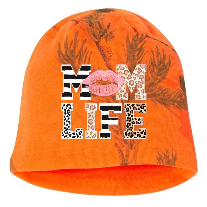 Mom Life Leopard Lips Kati - Camo Knit Beanie