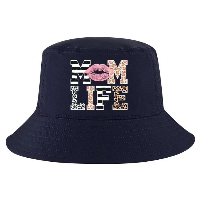 Mom Life Leopard Lips Cool Comfort Performance Bucket Hat