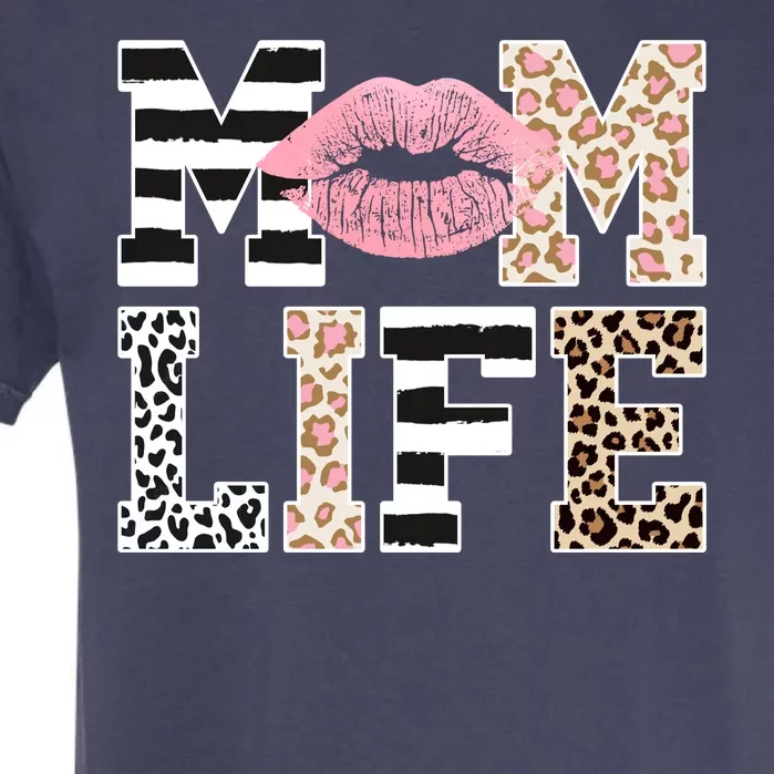 Mom Life Leopard Lips Garment-Dyed Heavyweight T-Shirt