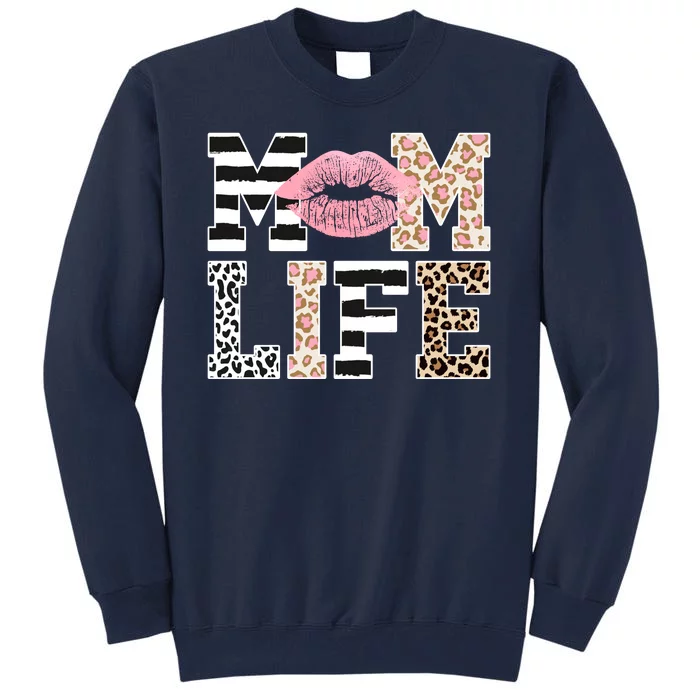 Mom Life Leopard Lips Tall Sweatshirt