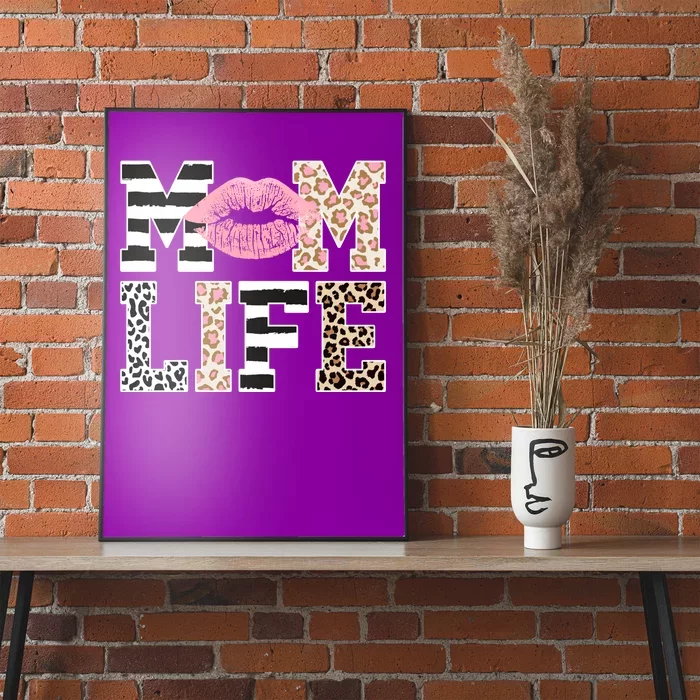 Mom Life Leopard Lips Poster