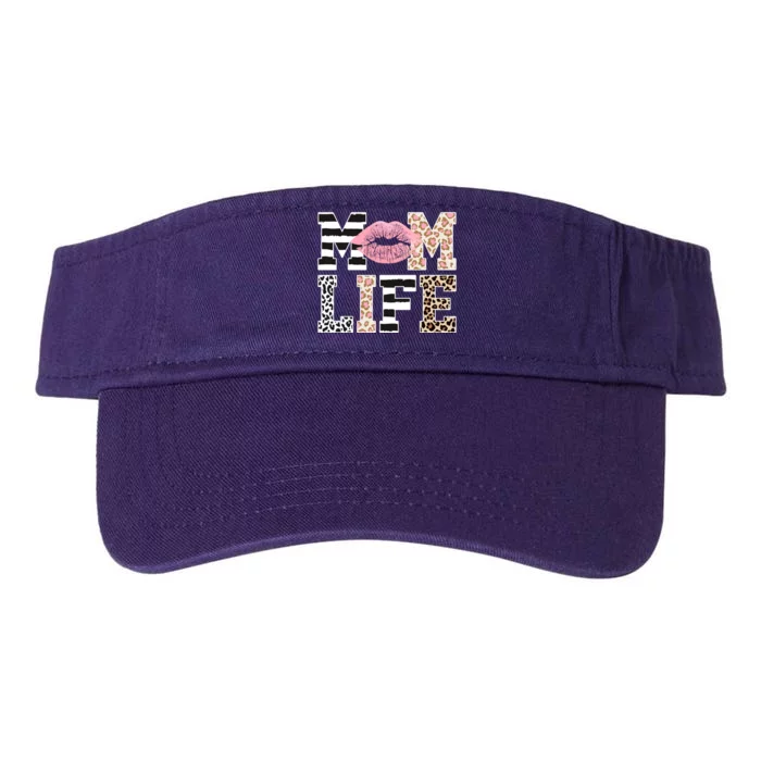 Mom Life Leopard Lips Valucap Bio-Washed Visor