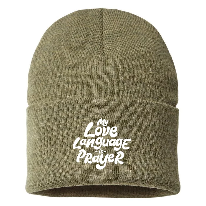 My Love Language Is Prayer Sustainable Knit Beanie