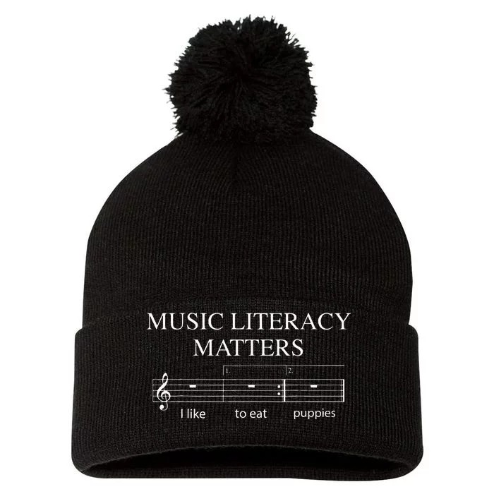 Music Literacy Matters Funny Music Teachers Pom Pom 12in Knit Beanie