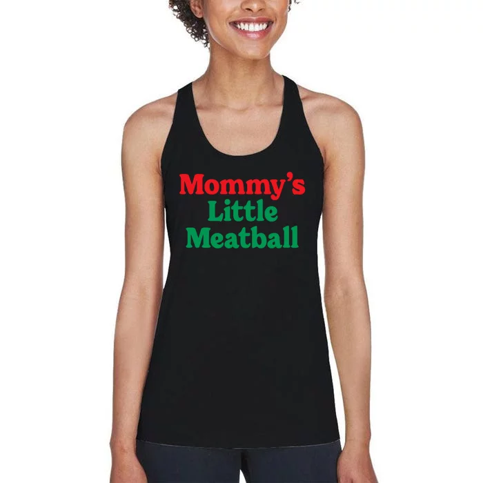 Mommy's Little Meatball Italian Ironic Funny Meme Trendy Unisex Women's Racerback Tank