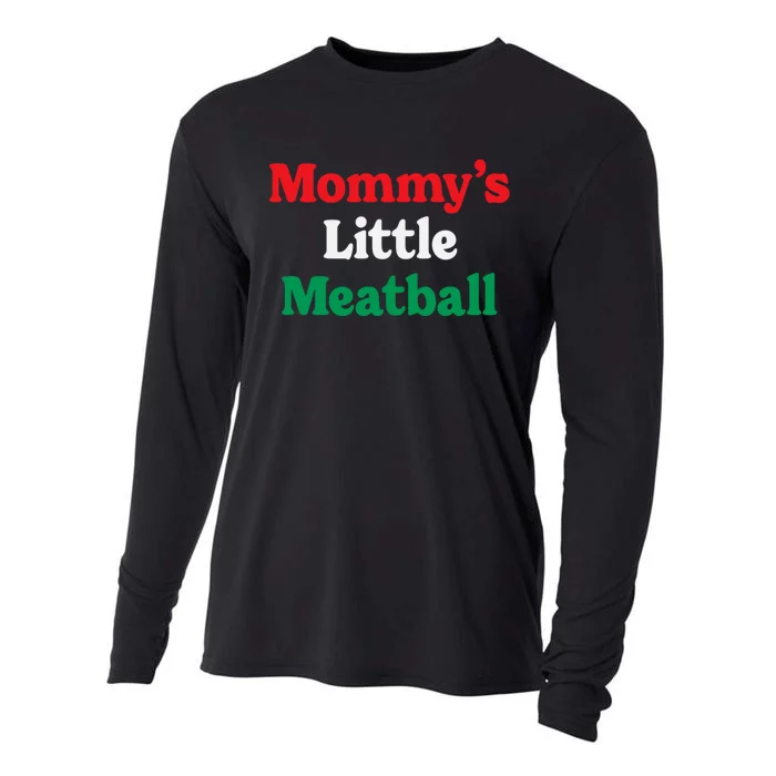 Mommy's Little Meatball Italian Ironic Funny Meme Trendy Unisex Cooling Performance Long Sleeve Crew