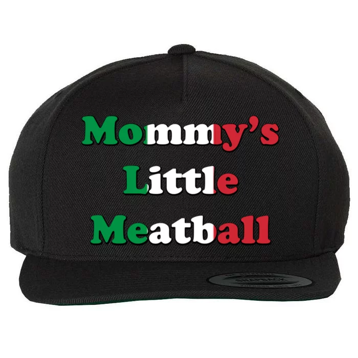 Mommy's Little Meatball Italian Ironic Funny Meme Trendy Unisex Wool Snapback Cap