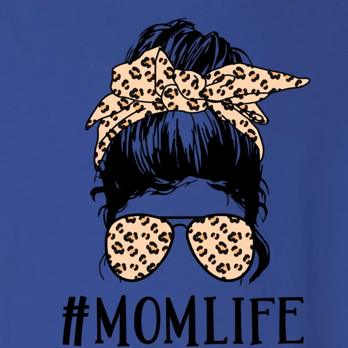 Mom Life Messy Bun Hair Glasses Gift Toddler Long Sleeve Shirt