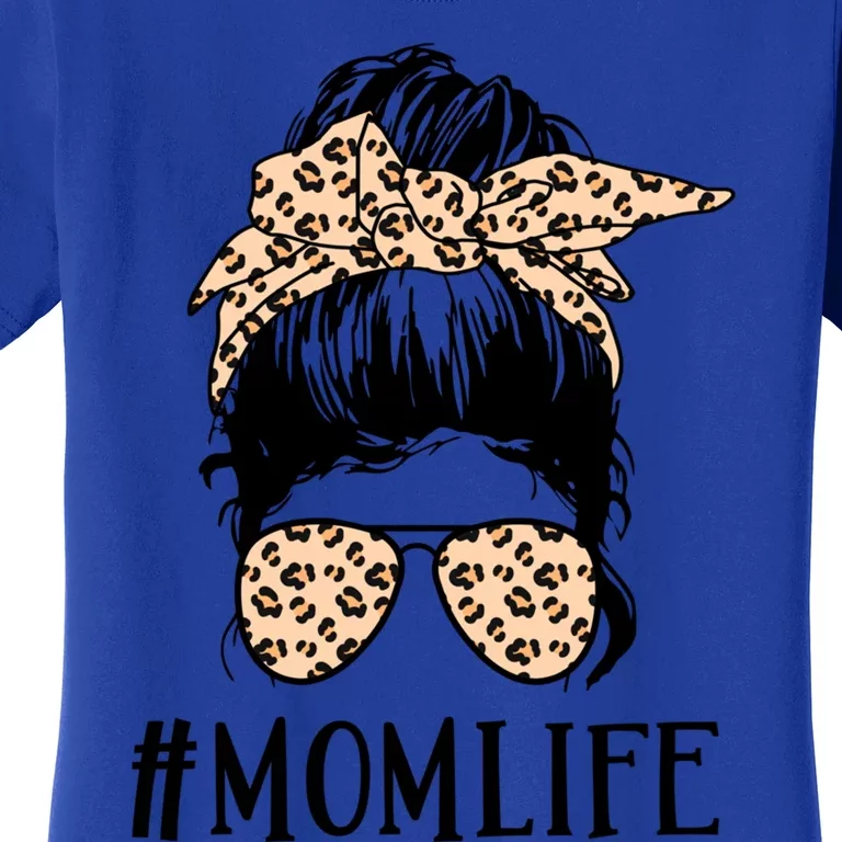 Mom Life Messy Bun Hair Glasses Gift Women's T-Shirt