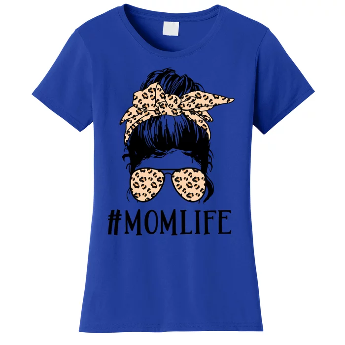 Mom Life Messy Bun Hair Glasses Gift Women's T-Shirt